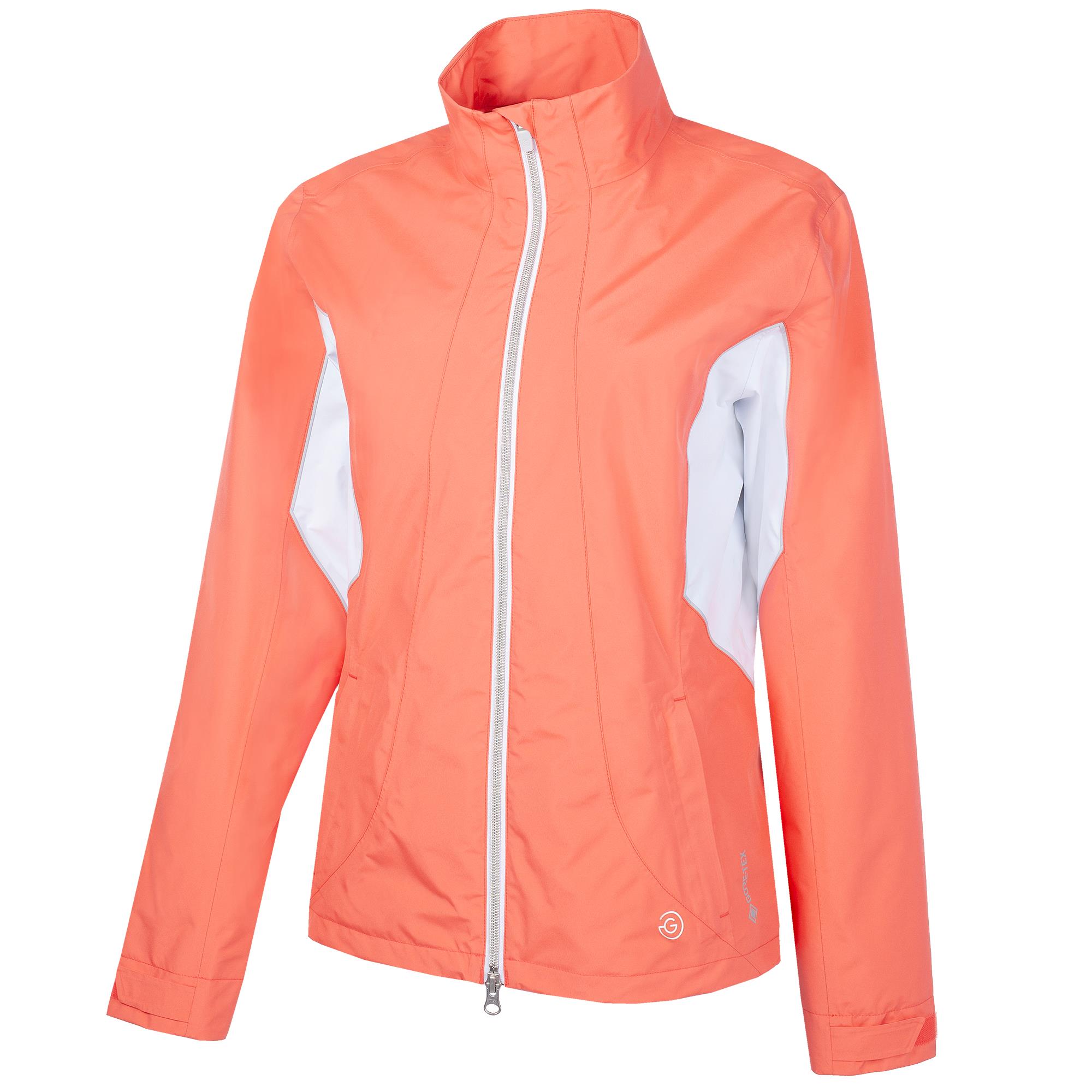 Galvin Green Aida Gore-Tex Ladies Waterproof Golf Jacket Coral/White/Cool Grey
